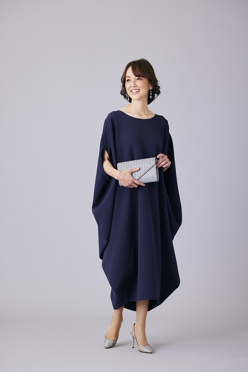 コクーンデザイン ミモレ丈ドレス（38）